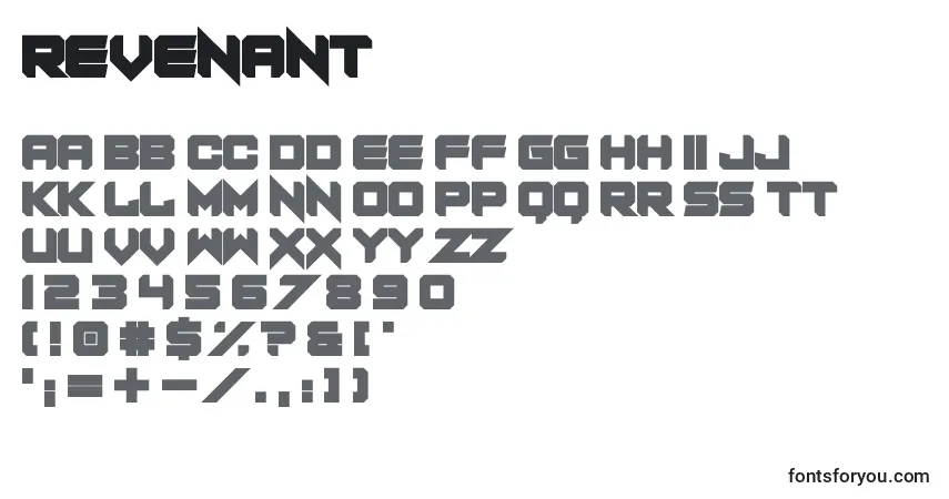 Шрифт Revenant – алфавит, цифры, специальные символы