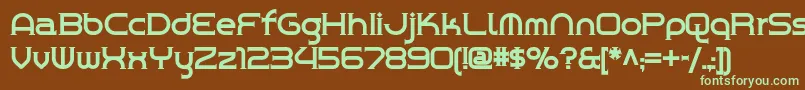 Chromeyellownf-fontti – vihreät fontit ruskealla taustalla