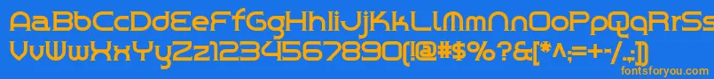 Chromeyellownf Font – Orange Fonts on Blue Background