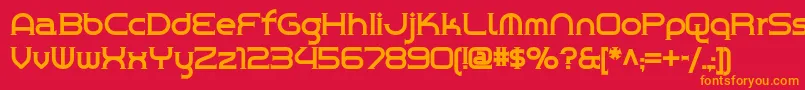 Chromeyellownf Font – Orange Fonts on Red Background