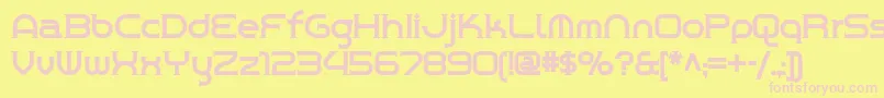 Chromeyellownf-fontti – vaaleanpunaiset fontit keltaisella taustalla