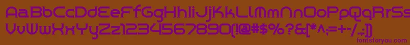 Chromeyellownf Font – Purple Fonts on Brown Background