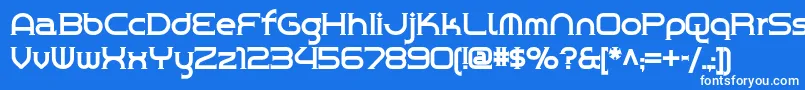 Czcionka Chromeyellownf – białe czcionki na niebieskim tle