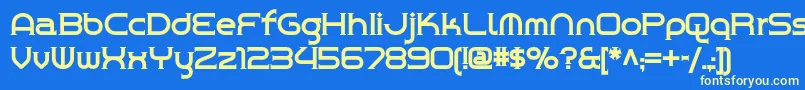 Chromeyellownf Font – Yellow Fonts on Blue Background