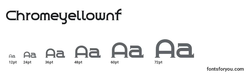 Размеры шрифта Chromeyellownf