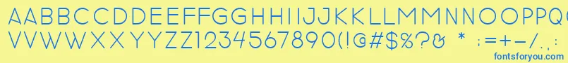 revilo san Font – Blue Fonts on Yellow Background
