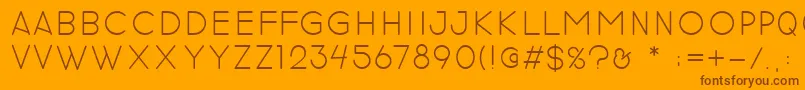 revilo san-Schriftart – Braune Schriften auf orangefarbenem Hintergrund