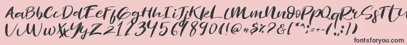 Fonte Revolution Brush Font – fontes pretas em um fundo rosa