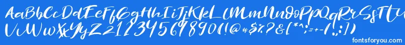 fuente Revolution Brush Font – Fuentes Blancas Sobre Fondo Azul