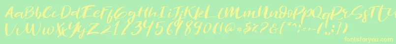 Revolution Brush Font Font – Yellow Fonts on Green Background