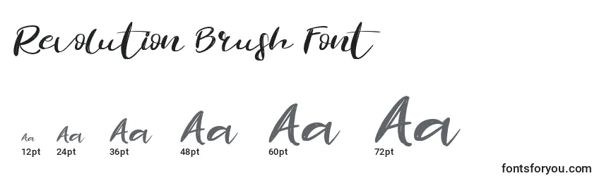 Größen der Schriftart Revolution Brush Font