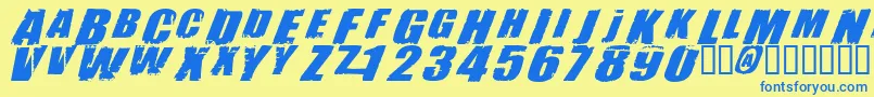 Подробнее о шрифте REVOLUTION Шрифт REVOLUTION – синие шрифты на жёлтом фоне