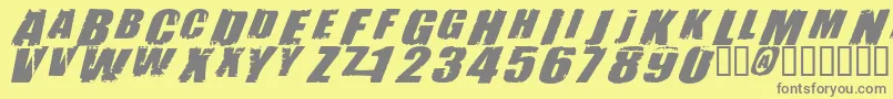 REVOLUTION-Schriftart – Graue Schriften auf gelbem Hintergrund