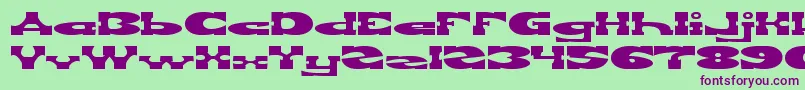 REVOLVER GUN Font – Purple Fonts on Green Background