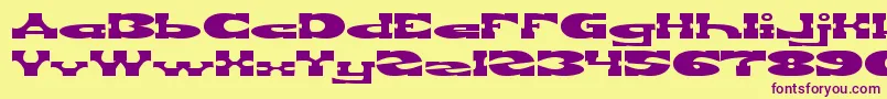 REVOLVER GUN Font – Purple Fonts on Yellow Background