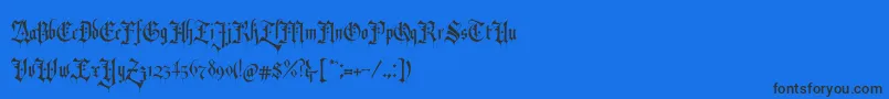 Шрифт RevolverBlackletter Regular – чёрные шрифты на синем фоне