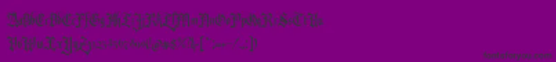 Czcionka RevolverBlackletter Regular – czarne czcionki na fioletowym tle