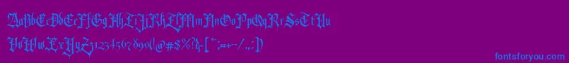 RevolverBlackletter Regular Font – Blue Fonts on Purple Background