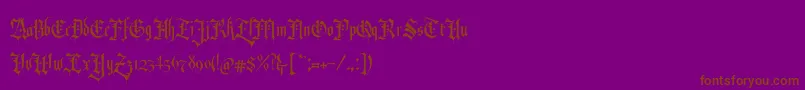 Шрифт RevolverBlackletter Regular – коричневые шрифты на фиолетовом фоне