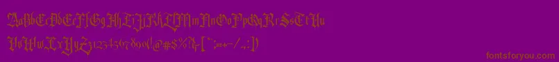 Fonte RevolverBlackletter Regular – fontes marrons em um fundo roxo