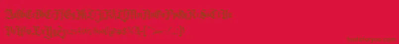 Шрифт RevolverBlackletter Regular – коричневые шрифты на красном фоне
