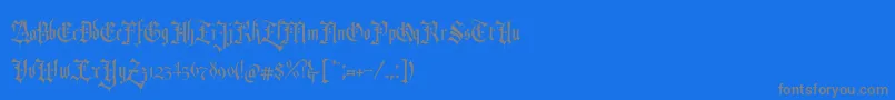 More about RevolverBlackletter Regular Font RevolverBlackletter Regular Font – Gray Fonts on Blue Background