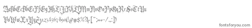 フォントRevolverBlackletter Regular – 白い背景に灰色の文字