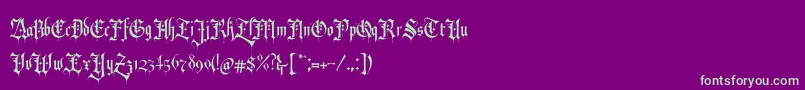 RevolverBlackletter Regular Font – Green Fonts on Purple Background