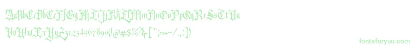 Fonte RevolverBlackletter Regular – fontes verdes em um fundo branco