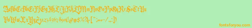 RevolverBlackletter Regular Font – Orange Fonts on Green Background