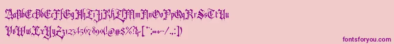 RevolverBlackletter Regular Font – Purple Fonts on Pink Background