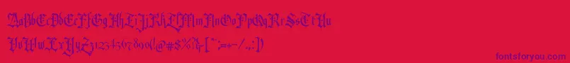 RevolverBlackletter Regular Font – Purple Fonts on Red Background