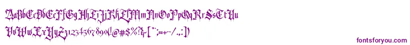 RevolverBlackletter Regular-Schriftart – Violette Schriften auf weißem Hintergrund