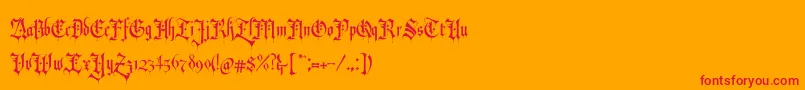RevolverBlackletter Regular Font – Red Fonts on Orange Background