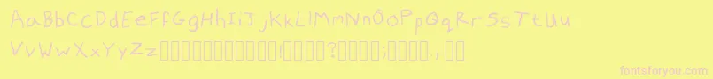 Rexfontdo Regular-Schriftart – Rosa Schriften auf gelbem Hintergrund