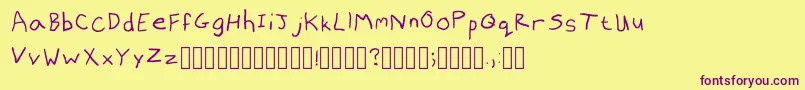Rexfontdo Regular-Schriftart – Violette Schriften auf gelbem Hintergrund