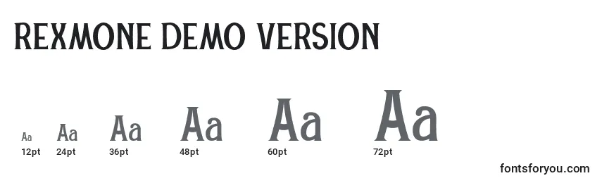 Größen der Schriftart REXMONE DEMO VERSION