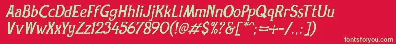 REXMONE ITALIC DEMO VERSION Font – Green Fonts on Red Background