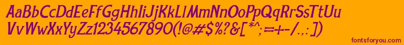 REXMONE ITALIC DEMO VERSION Font – Purple Fonts on Orange Background