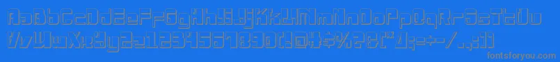 Drosselmeyer3D-Schriftart – Graue Schriften auf blauem Hintergrund