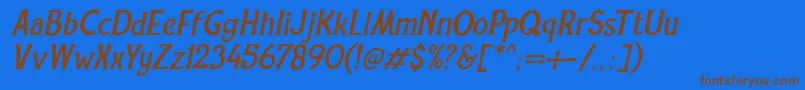 REXMONE ITALIC DEMO VERSION Font – Brown Fonts on Blue Background