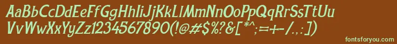 Czcionka REXMONE ITALIC DEMO VERSION – zielone czcionki na brązowym tle