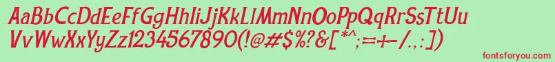 REXMONE ITALIC DEMO VERSION Font – Red Fonts on Green Background