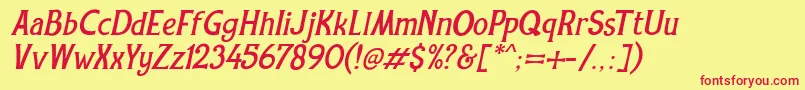 REXMONE ITALIC DEMO VERSION Font – Red Fonts on Yellow Background