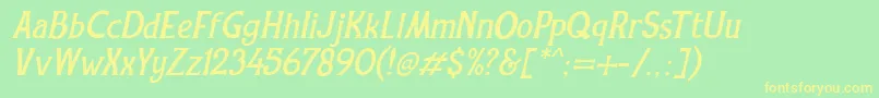 REXMONE ITALIC DEMO VERSION Font – Yellow Fonts on Green Background