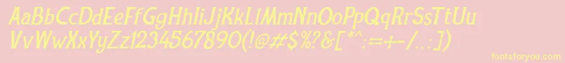 REXMONE ITALIC DEMO VERSION Font – Yellow Fonts on Pink Background