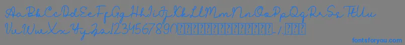Reysha Font – Blue Fonts on Gray Background