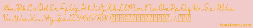 Reysha Font – Orange Fonts on Pink Background