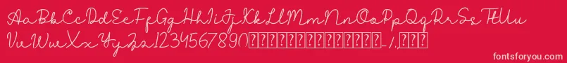 Reysha Font – Pink Fonts on Red Background