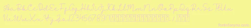 Reysha Font – Pink Fonts on Yellow Background